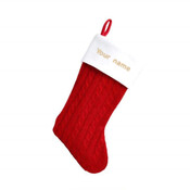 Deluxe Red or Grey Classic Knitted Stocking
