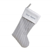 Deluxe Grey Classic Knitted Stocking